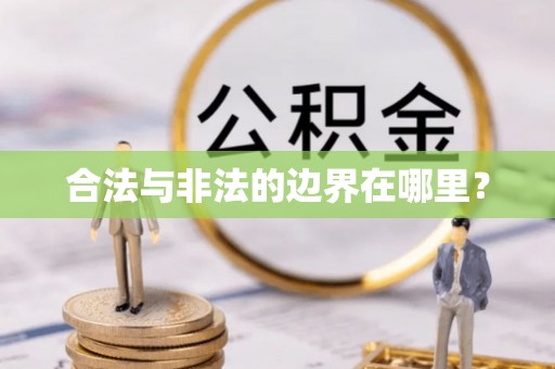 全南合法与非法的边界在哪里？