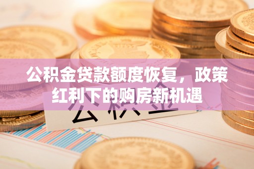 全南公积金贷款额度恢复，政策红利下的购房新机遇