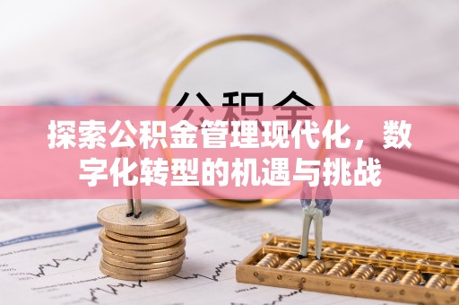 全南探索公积金管理现代化，数字化转型的机遇与挑战