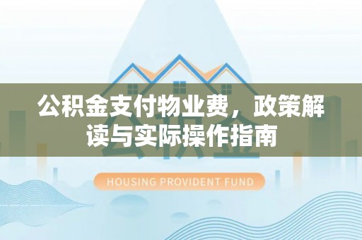 全南公积金支付物业费，政策解读与实际操作指南