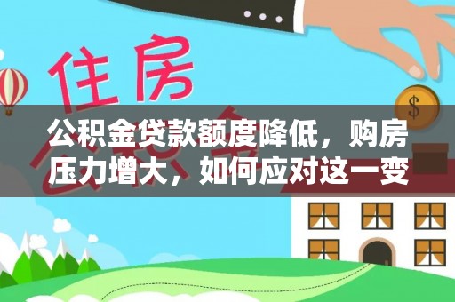 全南公积金贷款额度降低，购房压力增大，如何应对这一变化？