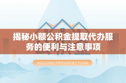 全南揭秘小额公积金提取代办服务的便利与注意事项