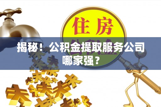 全南揭秘！公积金提取服务公司哪家强？
