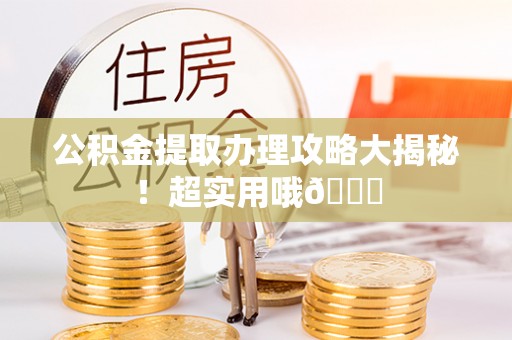 全南公积金提取办理攻略大揭秘！超实用哦😉