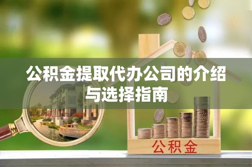 全南公积金提取代办公司的介绍与选择指南